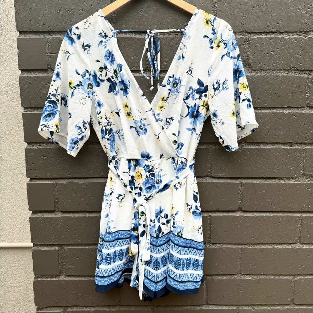 Trixxi Blue Floral Romper
